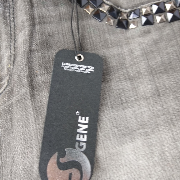 Black Orchard Juniors 27 Distresses Studded un-hemmed Blackish Mini Skirt New - Picture 3 of 8